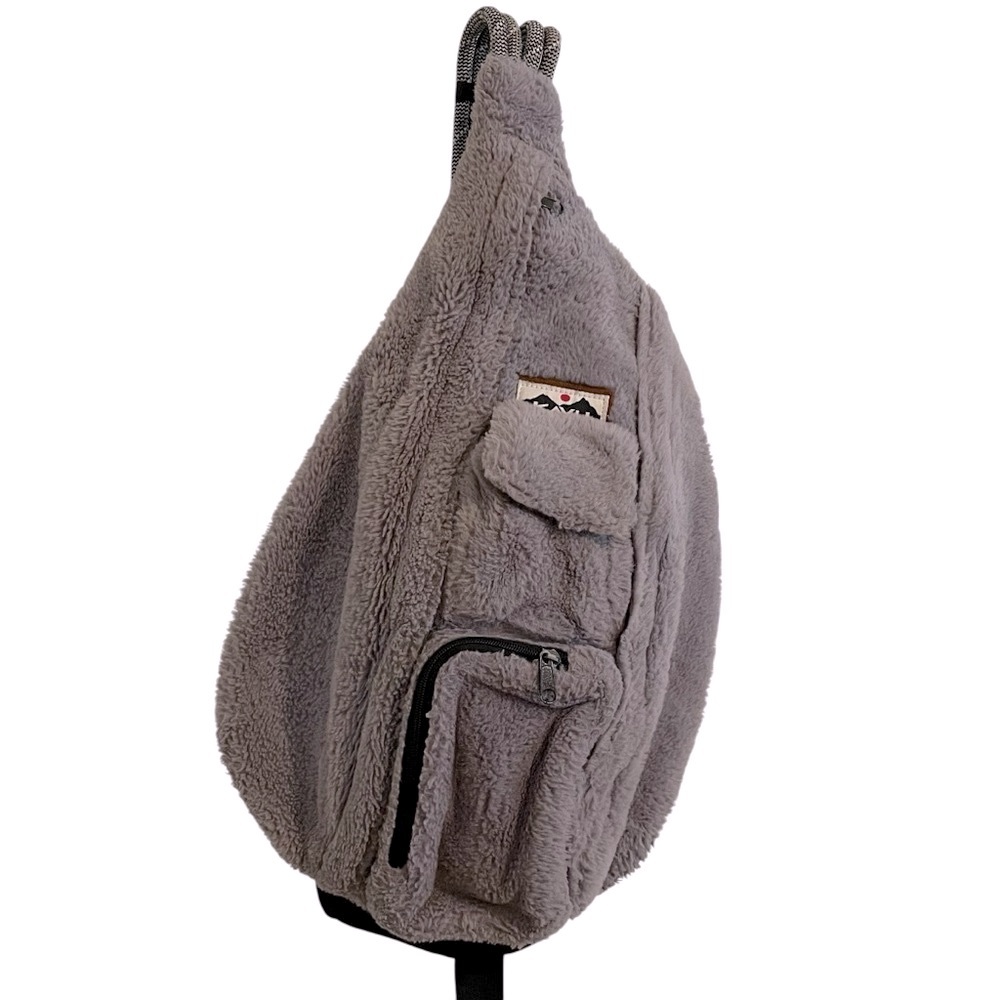 KAVU Gray Fleece Sling Bag